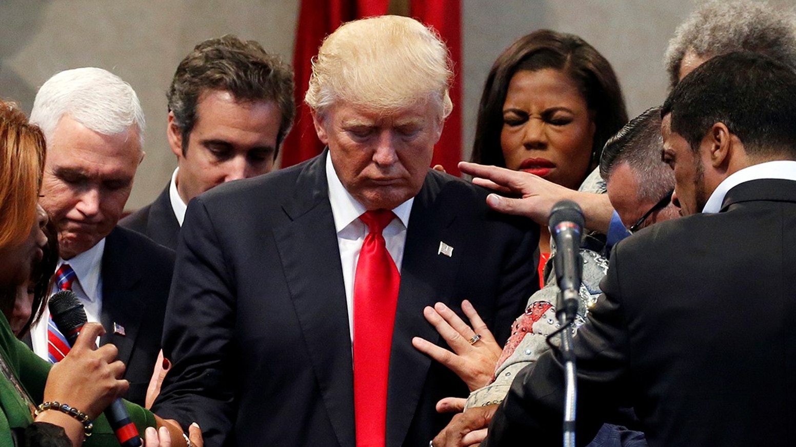 Trump in prayer Blank Meme Template