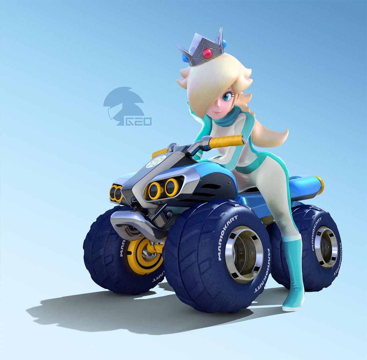 High Quality Rosalina on her bike Blank Meme Template