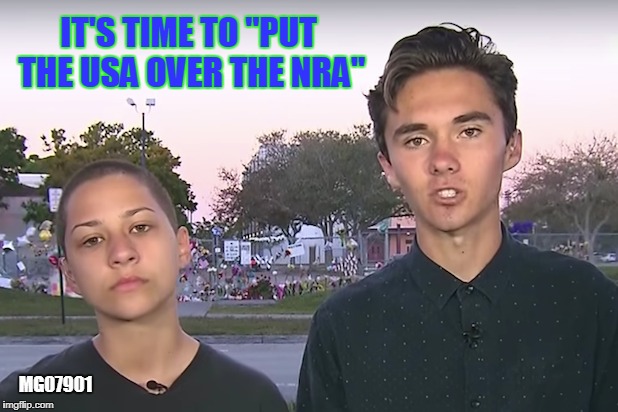 IT'S TIME TO "PUT THE USA OVER THE NRA"; MG07901 | image tagged in david hogg | made w/ Imgflip meme maker