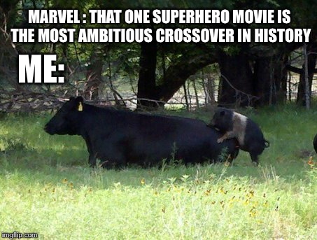 Checkmate nerds | MARVEL : THAT ONE SUPERHERO MOVIE IS THE MOST AMBITIOUS CROSSOVER IN HISTORY; ME: | image tagged in marvel,memes | made w/ Imgflip meme maker