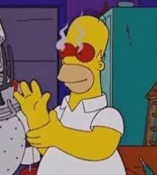 Homer Simpson red eyes Blank Meme Template