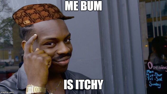 Roll Safe Think About It | ME BUM; IS ITCHY | image tagged in memes,roll safe think about it,scumbag | made w/ Imgflip meme maker