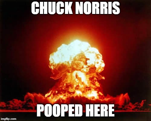 Nuclear Explosion Meme | CHUCK NORRIS; POOPED HERE | image tagged in memes,nuclear explosion | made w/ Imgflip meme maker