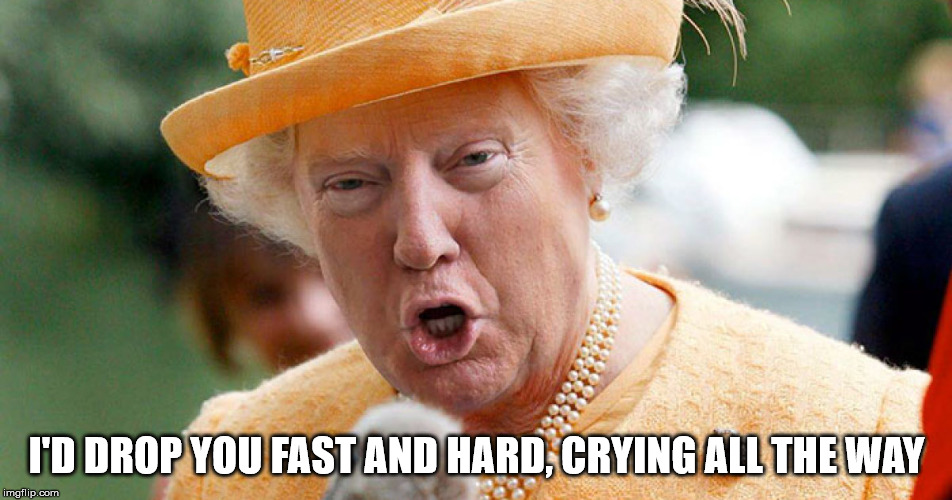 Queen Trump | I'D DROP YOU FAST AND HARD, CRYING ALL THE WAY | image tagged in fast,hard,biden,twitter,fight | made w/ Imgflip meme maker