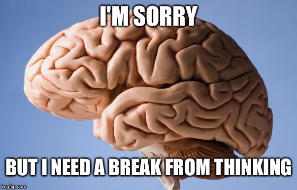 I'M SORRY BUT I NEED A BREAK FROM THINKING | made w/ Imgflip meme maker