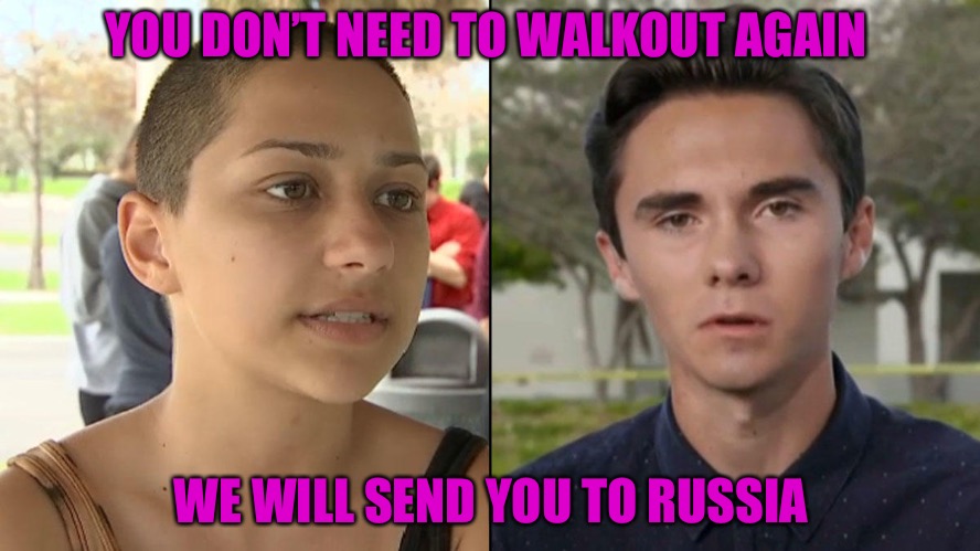 David ZOGG  | YOU DON’T NEED TO WALKOUT AGAIN; WE WILL SEND YOU TO RUSSIA | image tagged in zogg,russia,communism,social justice warrior,college liberal | made w/ Imgflip meme maker