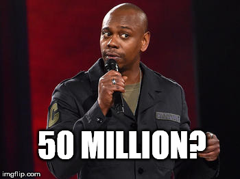 Dave | 50 MILLION? | image tagged in dave | made w/ Imgflip meme maker