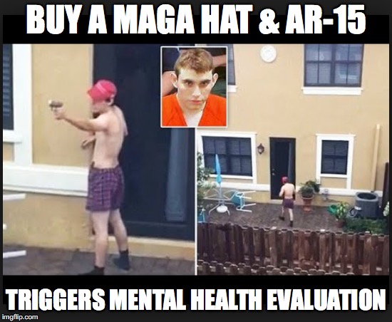 #1 Gun Violence Prevention Strategy | BUY A MAGA HAT & AR-15; TRIGGERS MENTAL HEALTH EVALUATION | image tagged in nra,donald trump,ar-15 | made w/ Imgflip meme maker