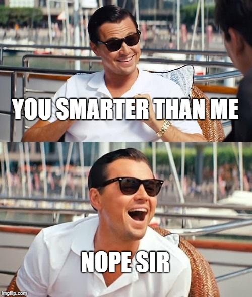 Leonardo Dicaprio Wolf Of Wall Street Meme | YOU SMARTER THAN ME; NOPE SIR | image tagged in memes,leonardo dicaprio wolf of wall street | made w/ Imgflip meme maker