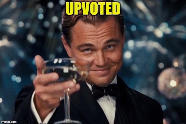 Leonardo Dicaprio Cheers Meme | UPVOTED | image tagged in memes,leonardo dicaprio cheers | made w/ Imgflip meme maker