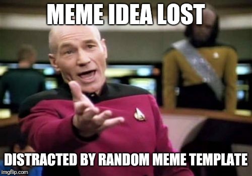 Picard Wtf Meme | MEME IDEA LOST; DISTRACTED BY RANDOM MEME TEMPLATE | image tagged in memes,picard wtf | made w/ Imgflip meme maker