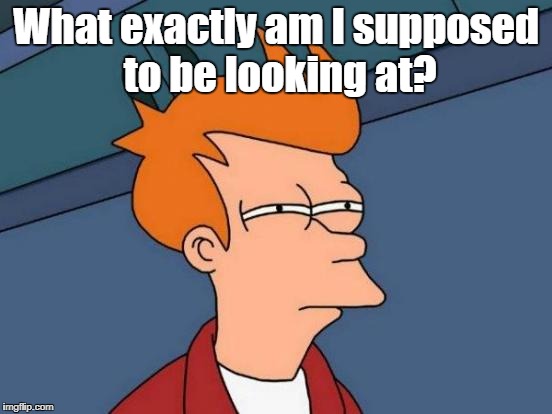 Futurama Fry Meme | What exactly am I supposed to be looking at? | image tagged in memes,futurama fry | made w/ Imgflip meme maker