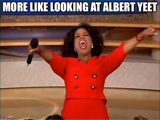 Oprah You Get A Meme | MORE LIKE LOOKING AT ALBERT YEET | image tagged in memes,oprah you get a | made w/ Imgflip meme maker