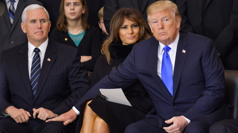 Donald Trump Touching Mike Pence's Knee Blank Meme Template
