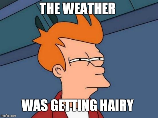 Futurama Fry Meme | THE WEATHER WAS GETTING HAIRY | image tagged in memes,futurama fry | made w/ Imgflip meme maker