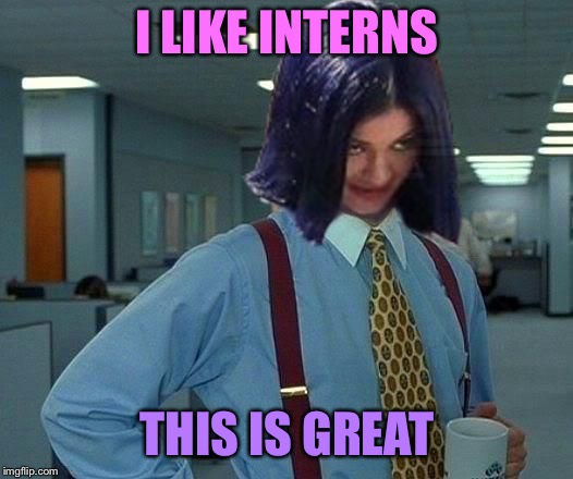 Kylie Would Be Great | I LIKE INTERNS THIS IS GREAT | image tagged in kylie would be great | made w/ Imgflip meme maker