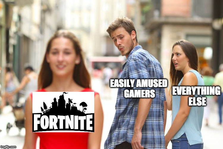 Distracted Boyfriend | EASILY AMUSED GAMERS; EVERYTHING ELSE | image tagged in memes,distracted boyfriend | made w/ Imgflip meme maker