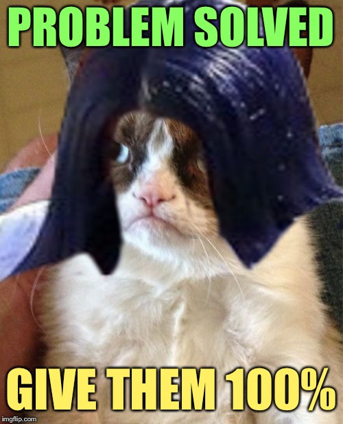 Grumpy Mima | PROBLEM SOLVED GIVE THEM 100% | image tagged in grumpy mima | made w/ Imgflip meme maker