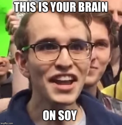 cuck | THIS IS YOUR BRAIN; ON SOY | image tagged in cuck | made w/ Imgflip meme maker