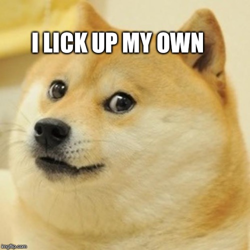 Doge Meme | I LICK UP MY OWN | image tagged in memes,doge | made w/ Imgflip meme maker