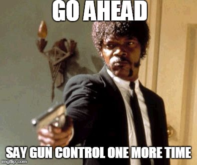 Say That Again I Dare You | GO AHEAD; SAY GUN CONTROL ONE MORE TIME | image tagged in memes,say that again i dare you | made w/ Imgflip meme maker