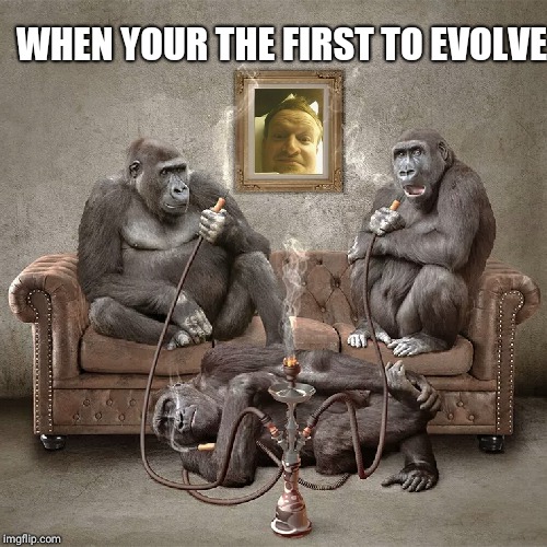 Being the first to evolve. My family proudly hung my picture in the living room. | WHEN YOUR THE FIRST TO EVOLVE | image tagged in memes,family,photo of the day | made w/ Imgflip meme maker