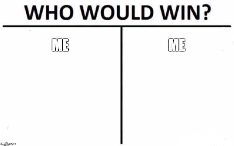 Who Would Win? Meme | ME; ME | image tagged in memes,who would win | made w/ Imgflip meme maker