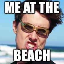 Lazar | ME AT THE; BEACH | image tagged in memes | made w/ Imgflip meme maker