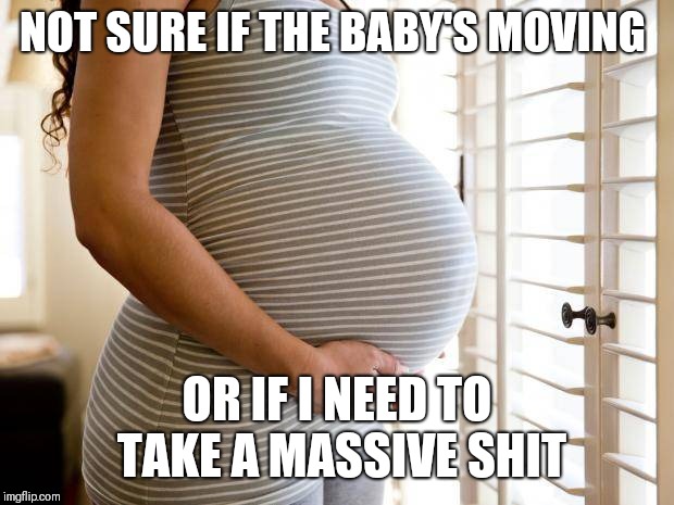 Pregnancy  | NOT SURE IF THE BABY'S MOVING; OR IF I NEED TO TAKE A MASSIVE SHIT | image tagged in pregnancy,pregnant,pregnant stomach,pregnant woman | made w/ Imgflip meme maker