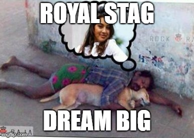 ROYAL STAG; DREAM BIG | image tagged in dream big | made w/ Imgflip meme maker