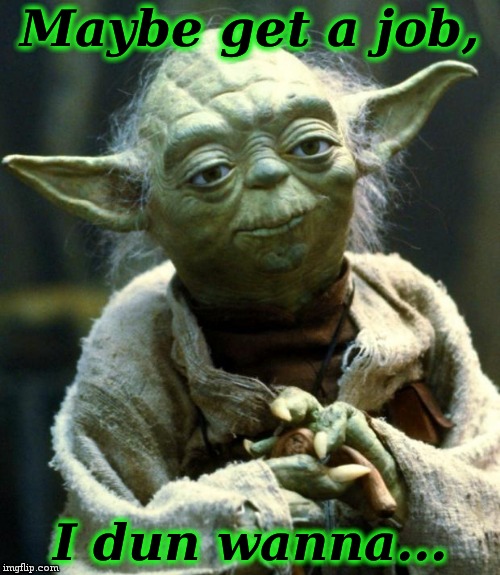 Star Wars Yoda Meme | Maybe get a job, I dun wanna... | image tagged in memes,star wars yoda | made w/ Imgflip meme maker