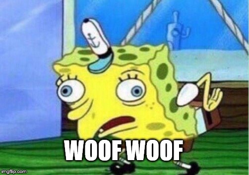 Mocking Spongebob Meme | WOOF WOOF | image tagged in memes,mocking spongebob | made w/ Imgflip meme maker