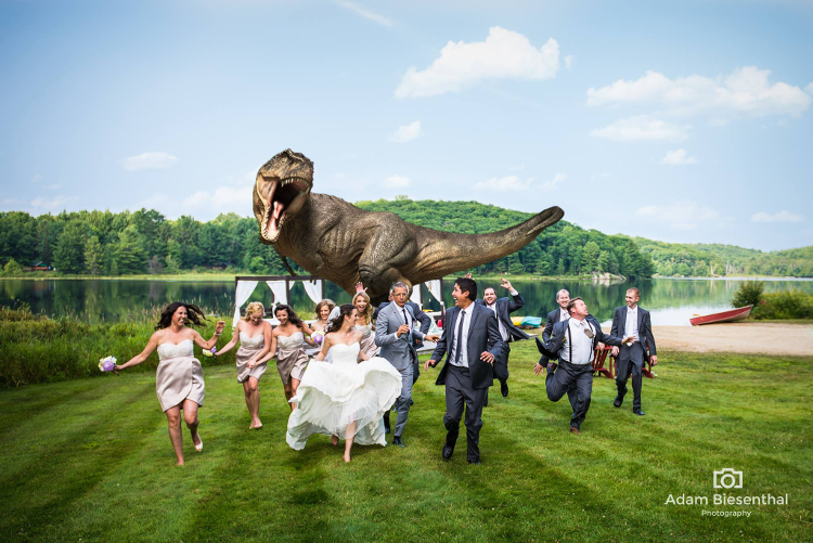 t-rex crashes wedding Blank Meme Template
