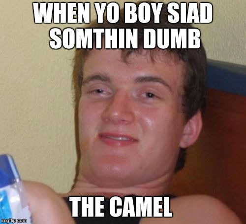 10 Guy Meme | WHEN YO BOY SIAD SOMTHIN DUMB; THE CAMEL | image tagged in memes,10 guy | made w/ Imgflip meme maker
