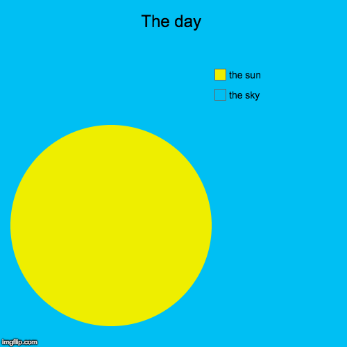 The day | the sky, the sun | image tagged in funny,pie charts | made w/ Imgflip chart maker