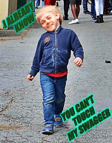 Struttin' since birth... |  I ALREADY KNOW; YOU CAN'T TOUCH MY SWAGGER | image tagged in leonardo dicaprio,strut,sir swag | made w/ Imgflip meme maker
