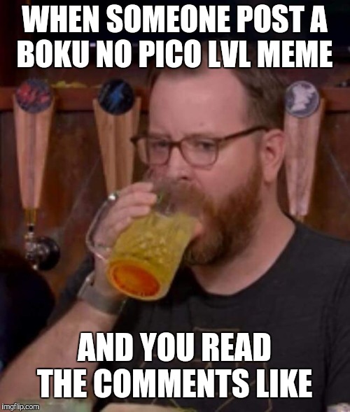 Off Topic Jack | WHEN SOMEONE POST A BOKU NO PICO LVL MEME; AND YOU READ THE COMMENTS LIKE | image tagged in off topic jack | made w/ Imgflip meme maker