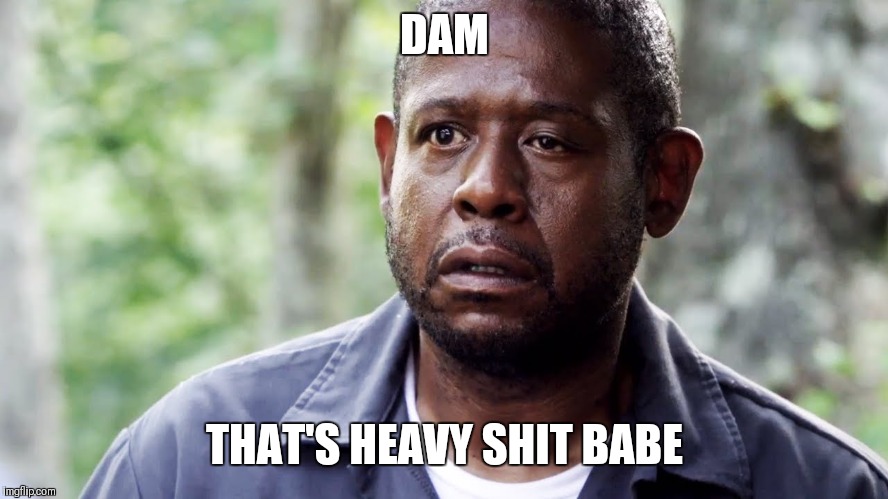 Forest Whitaker Eye | DAM; THAT'S HEAVY SHIT BABE | image tagged in forest whitaker eye | made w/ Imgflip meme maker