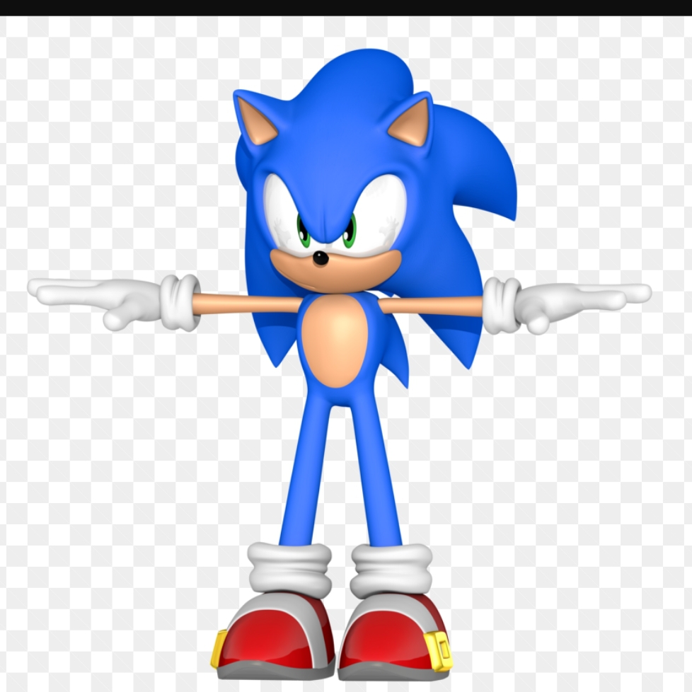 High Quality T pose sonic Blank Meme Template