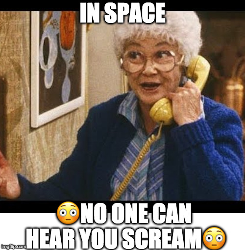 In Space No One Can Hear You Scream | IN SPACE; 😳NO ONE CAN HEAR YOU SCREAM😳 | image tagged in sassy,sophia | made w/ Imgflip meme maker