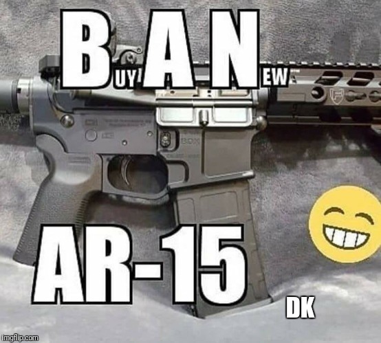 Ban AR15s | DK | image tagged in gun control,gun ban,ar15,david hogg,nra | made w/ Imgflip meme maker