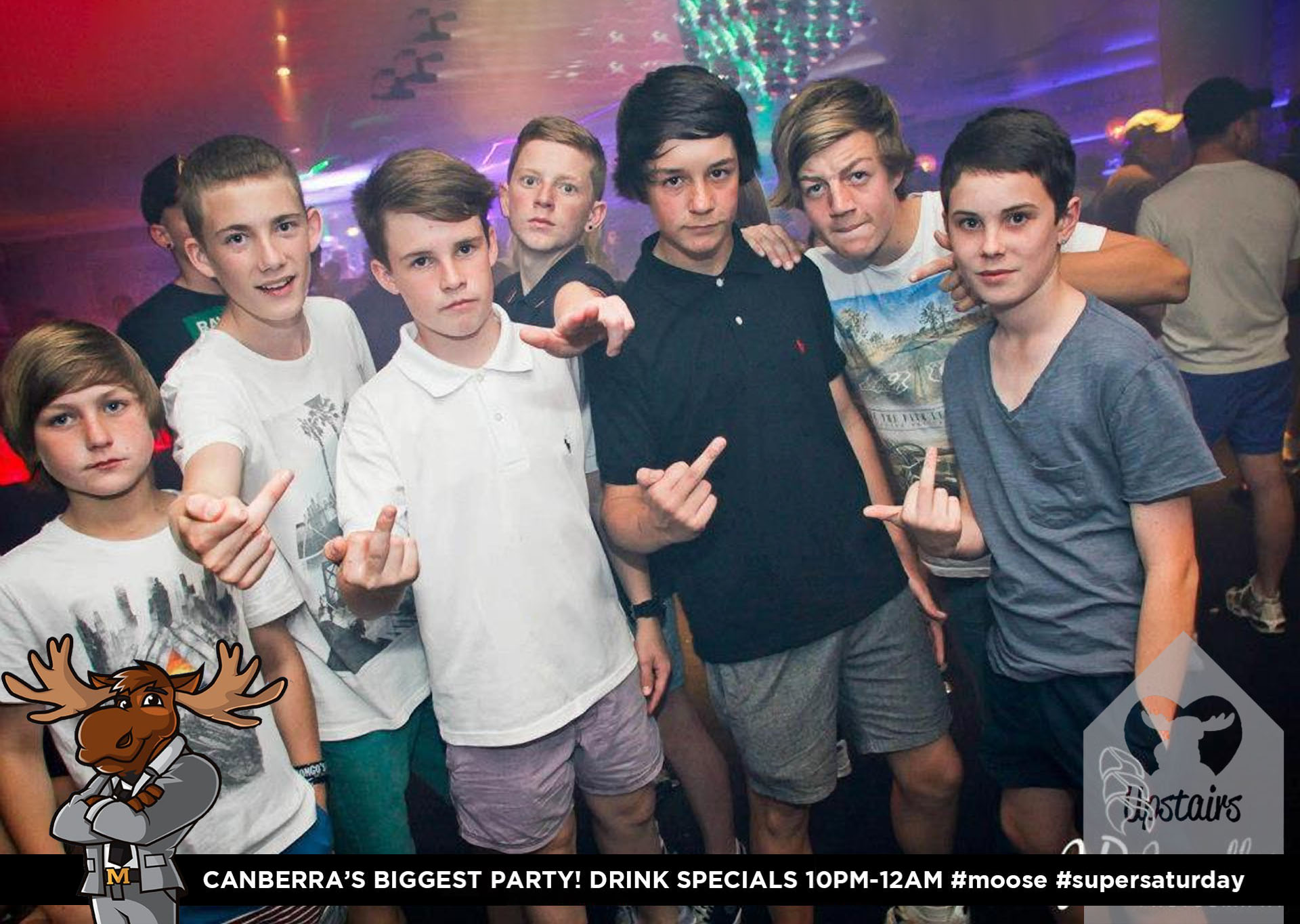 High Quality Pre-Teens Trying To Look Tough & Cool In A Nightclub Blank Meme Template