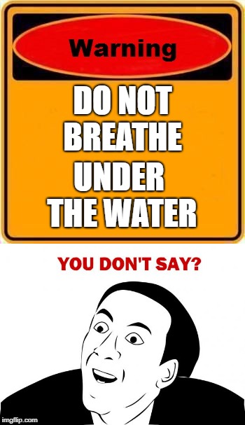 DO NOT BREATHE; UNDER THE WATER | image tagged in funny memes | made w/ Imgflip meme maker
