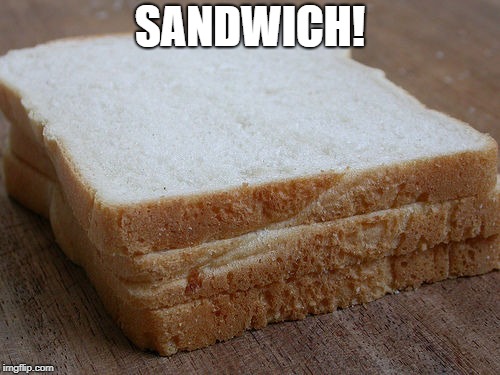 Bread Sandwhich | SANDWICH! | image tagged in bread sandwhich | made w/ Imgflip meme maker