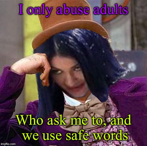 Creepy Condescending Mima | I only abuse adults Who ask me to, and we use safe words | image tagged in creepy condescending mima | made w/ Imgflip meme maker