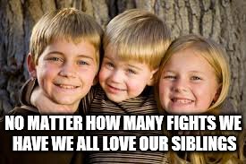 NO MATTER HOW MANY FIGHTS WE HAVE WE ALL LOVE OUR SIBLINGS | made w/ Imgflip meme maker