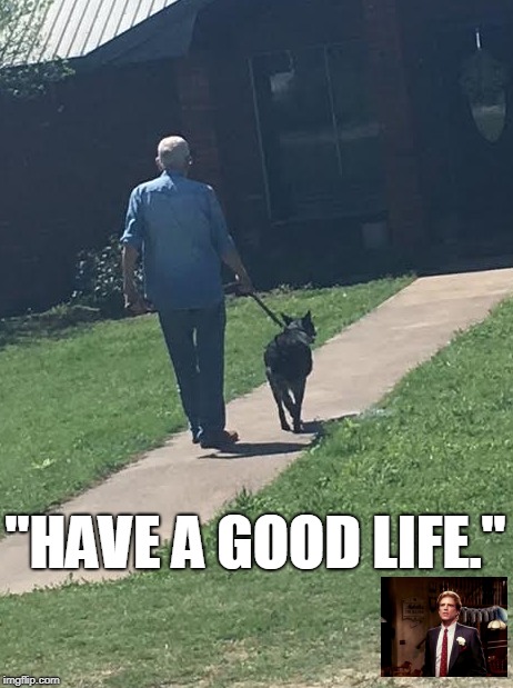 I Sold My Dog | "HAVE A GOOD LIFE." | image tagged in bye bye,dog puppy bye,have a good life,sold my dog,sad | made w/ Imgflip meme maker