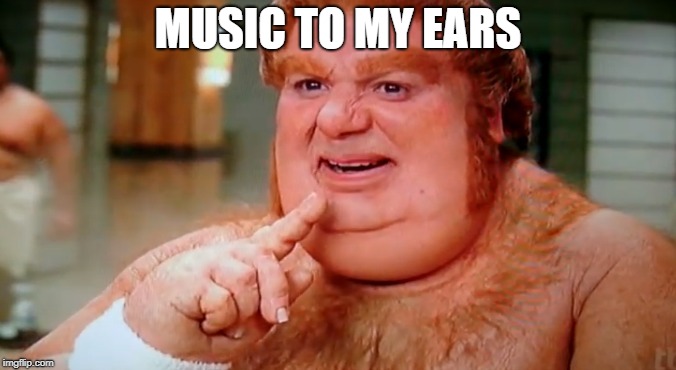 fat | MUSIC TO MY EARS | image tagged in fat | made w/ Imgflip meme maker