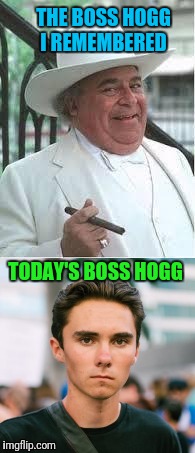 Them Good Ole Days  | THE BOSS HOGG I REMEMBERED; TODAY'S BOSS HOGG | image tagged in like a boss,dukes of hazzard,libtards | made w/ Imgflip meme maker