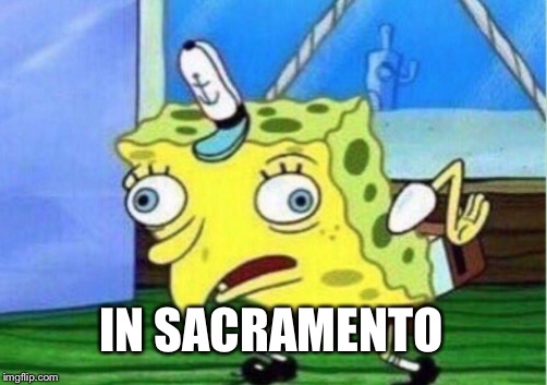 Mocking Spongebob Meme | IN SACRAMENTO | image tagged in memes,mocking spongebob | made w/ Imgflip meme maker